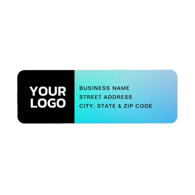 Your Logo | Fading Turquoise & Purple Return Address Label (Front)