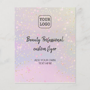 your logo faux glitter on faux holographic effect flyer