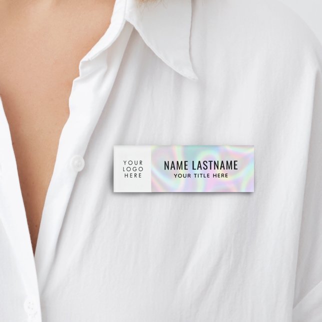Your Logo Faux Holographic Magnet Title Name Tag (Creator Uploaded)