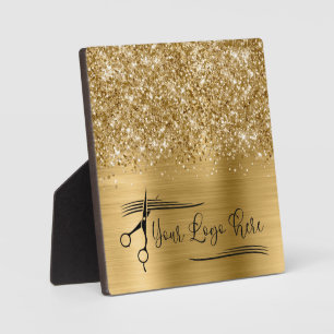Your Logo Glittery Gold Glam Plaque