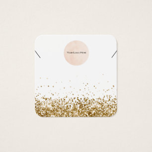 Your Logo Gold Glitter Necklace Display Card