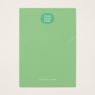 Your Logo Green Necklace Earrings Display Card