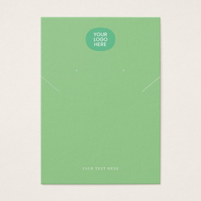 Your Logo Green Necklace Earrings Display Card (Front)