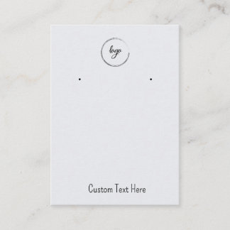Your Logo Grey Simple Earrings Display Cards