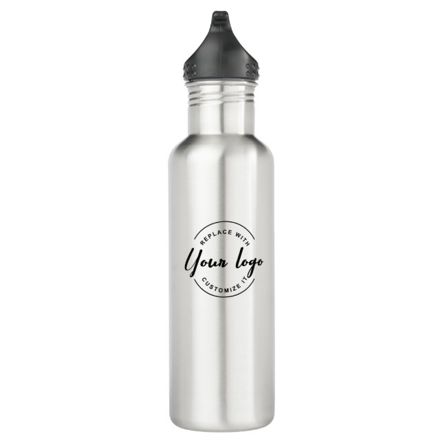 Your Logo Here Black and White Branded Custom 710 Ml Water Bottle (Right)