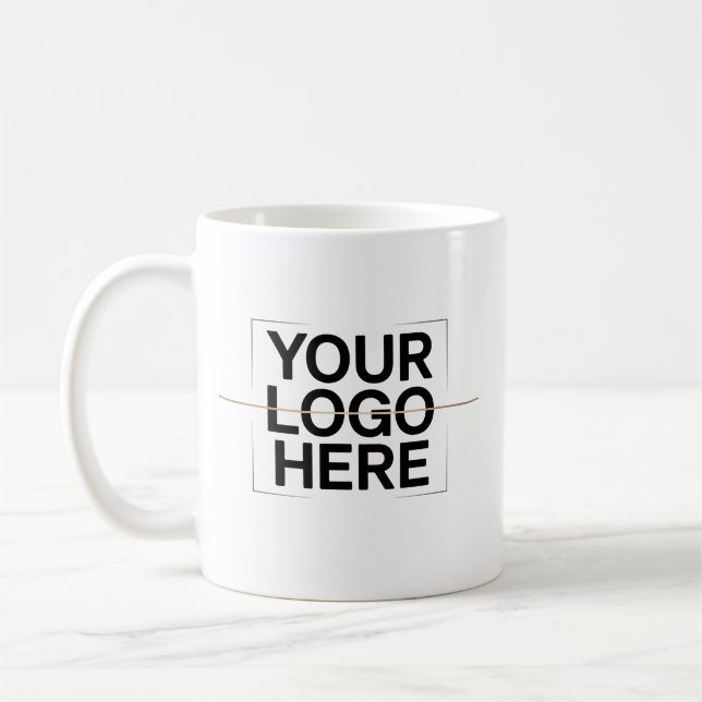 Your Logo Here Bold Branding Design Coffee Mug (Left)