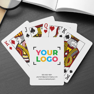 Your Logo Here Clean Business Branding White Playing Cards