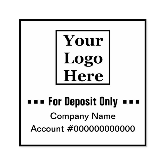 Your Logo Here | Company For Deposit Only Rubber Stamp (Imprint)