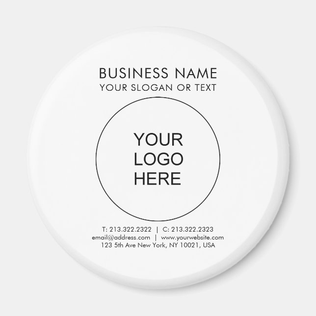 Your Logo Here Custom Business Circle Template Magnet (Front)