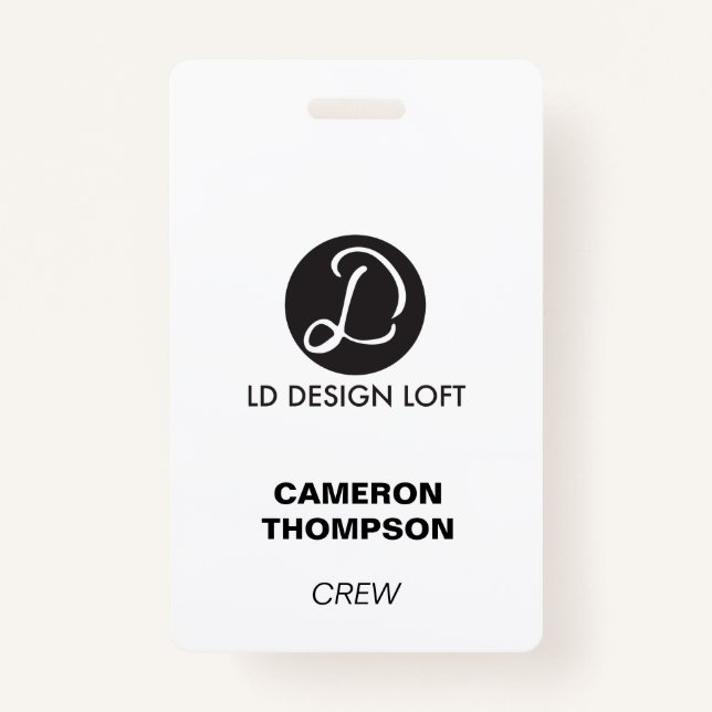 Your logo here custom Employee Crew ID Badge (Front)