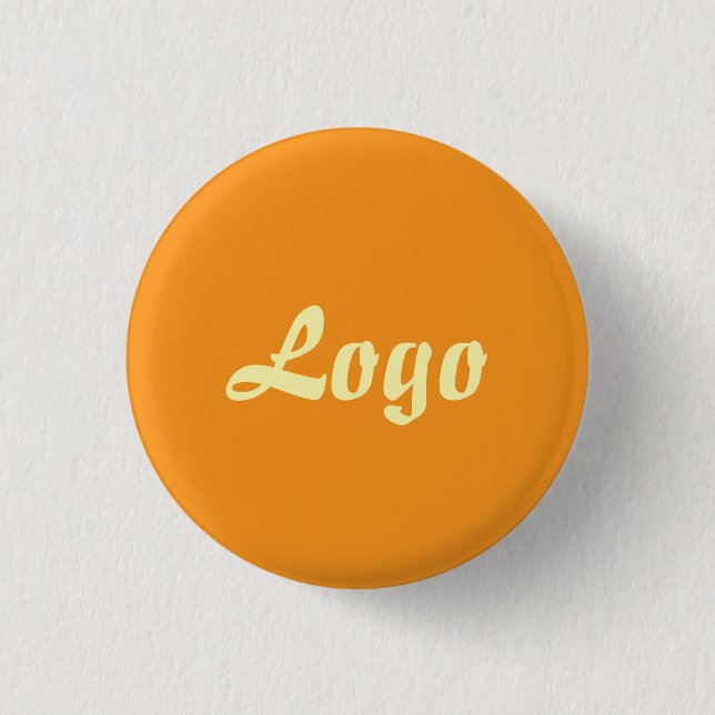 YOUR LOGO HERE CUSTOMIZED NAME AND TEXT  3 CM ROUND BADGE (Front)