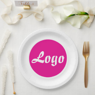 YOUR LOGO HERE CUSTOMIZED NAME AND TEXT PAPER PLATE