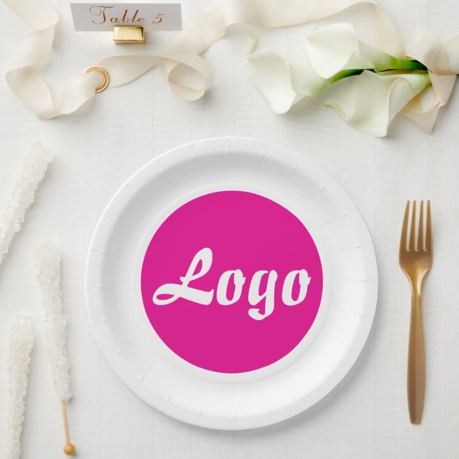 YOUR LOGO HERE CUSTOMIZED NAME AND TEXT  PAPER PLATE (Wedding)