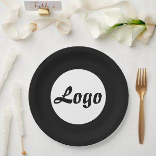 YOUR LOGO HERE CUSTOMIZED NAME AND TEXT PAPER PLATE