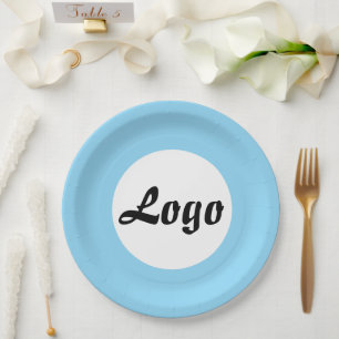 YOUR LOGO HERE CUSTOMIZED NAME AND TEXT PAPER PLATE