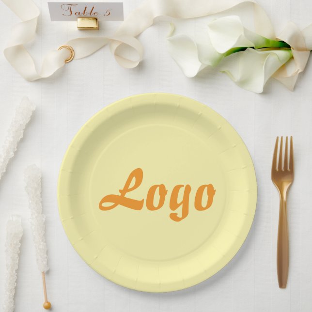 YOUR LOGO HERE CUSTOMIZED NAME AND TEXT  PAPER PLATE (Wedding)