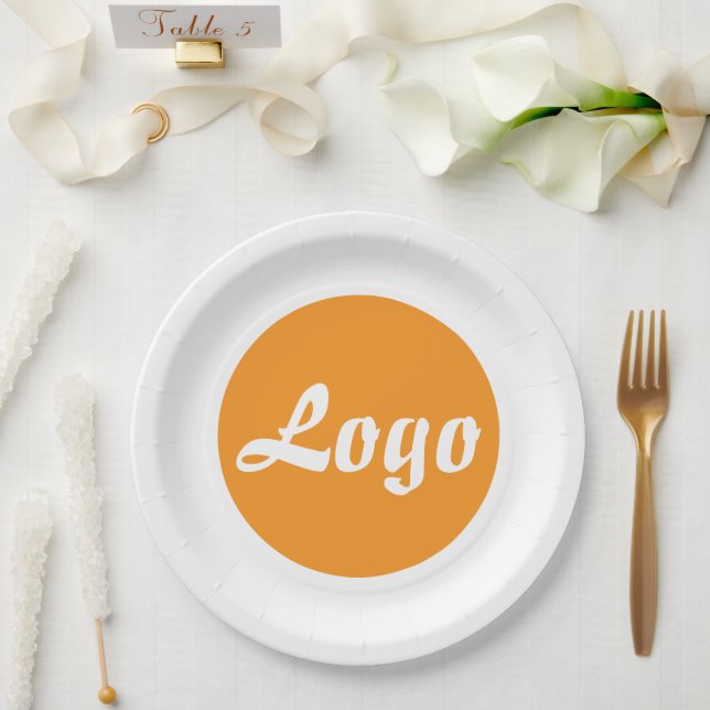 YOUR LOGO HERE CUSTOMIZED NAME AND TEXT  PAPER PLATE (Wedding)