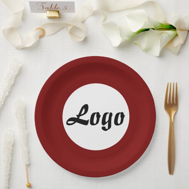 YOUR LOGO HERE CUSTOMIZED NAME AND TEXT  PAPER PLATE (Wedding)