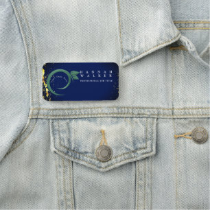 your logo here, green colour name tag