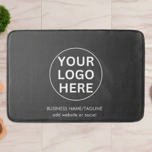 Your Logo Here l Clean Gray Branded Business Hotel Bath Mat