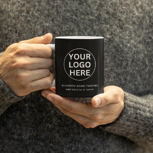 Your Logo Here l Promotional Black & White Coffee Mug