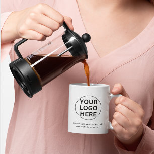 Your Logo Here l Promotional Swag Black & White  Coffee Mug