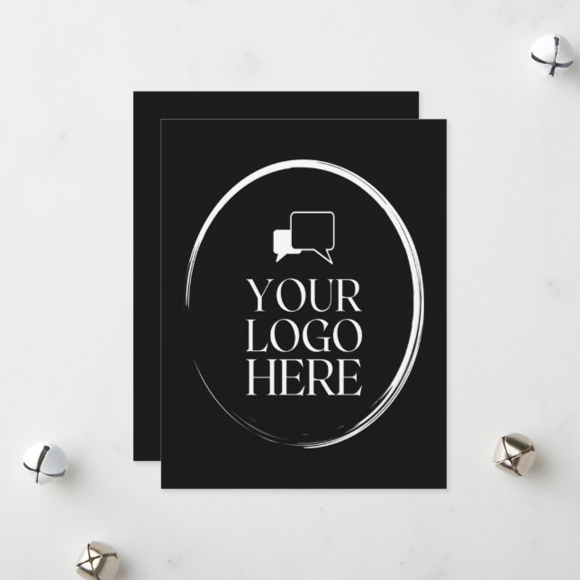 Your Logo Here Modern  Holiday Card (Front/Back In Situ)
