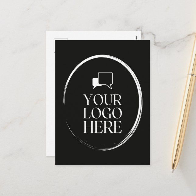 Your Logo Here Modern  Holiday Postcard (Front/Back In Situ)