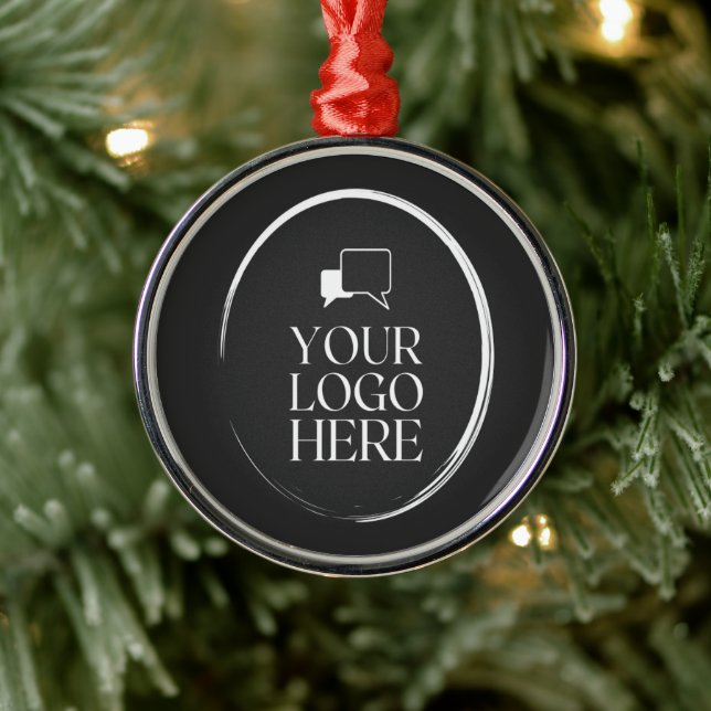 Your Logo Here Modern Metal Ornament (Tree)