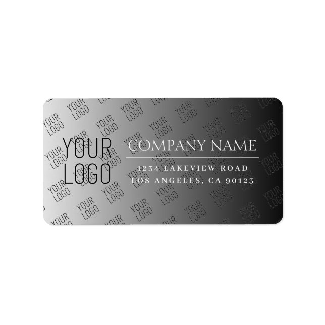 Your Logo Here Modern Ombre White & Editable Colou Label (Front)