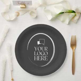 Your Logo Here Modern Paper Plate