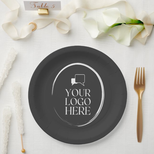 Your Logo Here Modern Paper Plate (Wedding)