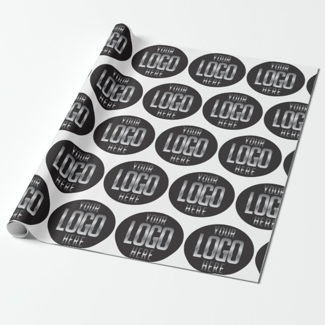 Your Logo Here on White Wrapping Paper (Unrolled)