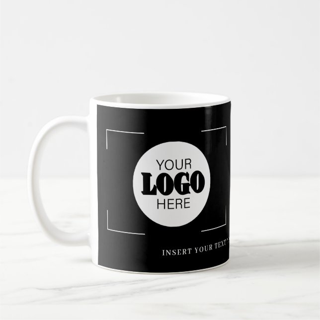 Your logo here promotional custom text black coffee mug (Left)