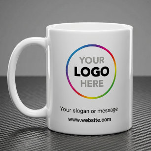 Your Logo Here Promotional Mug Website & Slogan