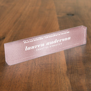 Your Logo Here Rose Gold Nameplate