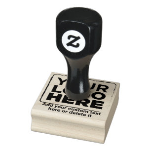 Your Logo Here Simple 2"x2" Business Text Rubber Stamp