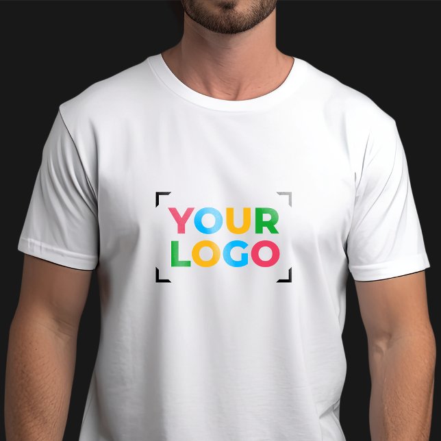 Your Logo Here Simple Business Promotional White T-Shirt (Creator Uploaded)