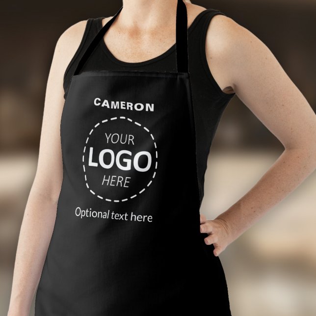 Your Logo Here - Simple Custom Black Business  Apron (Creator Uploaded)