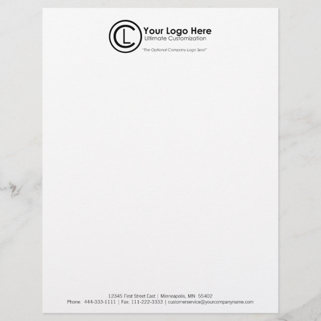 Your Logo Here Simple & Custom Letterhead (Front)