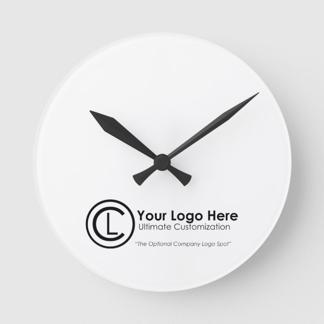 Your Logo Here Simple & Custom Promo Wall Clock (Front)
