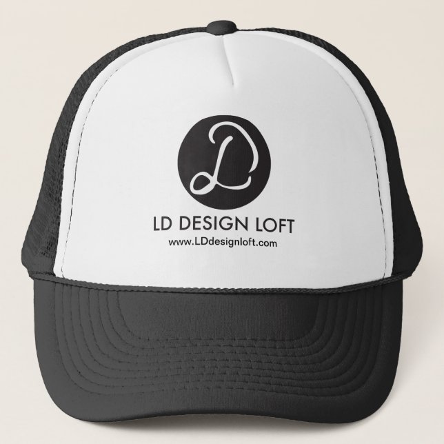 Your Logo Here, Simple, Customisable Trucker Hat (Front)