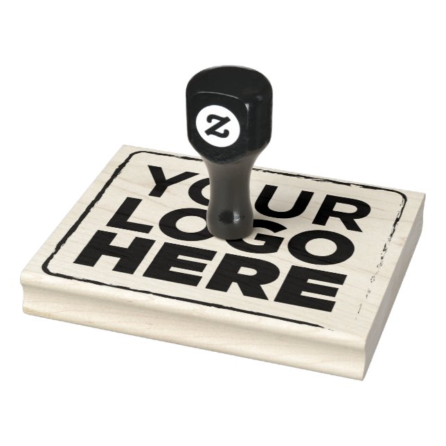 Your Logo Here Simple Large 4"x5" Business Rubber Stamp (Stamp)