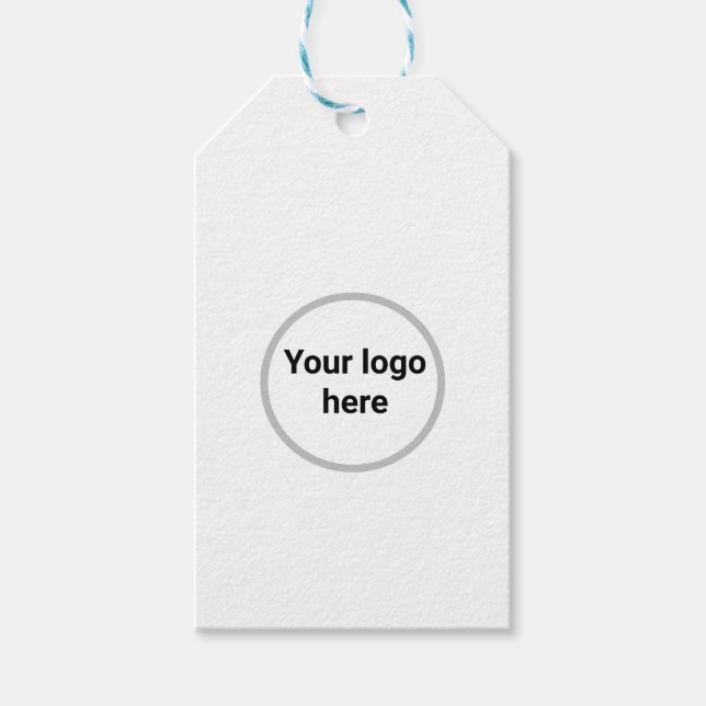 your logo here simple minimal gift tag (Front)