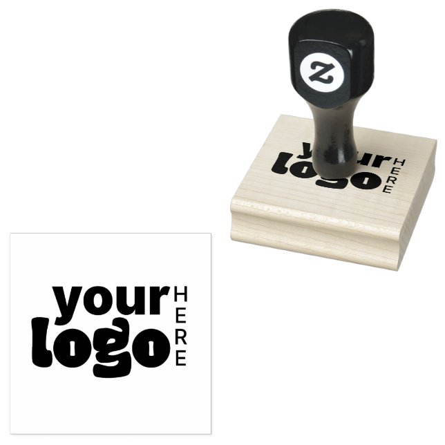 Your Logo Here Simple Modern Minimal Rubber Stamp (Stamped)