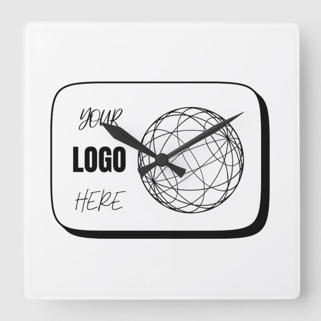Your Logo Here Square Wall Clock (Front)