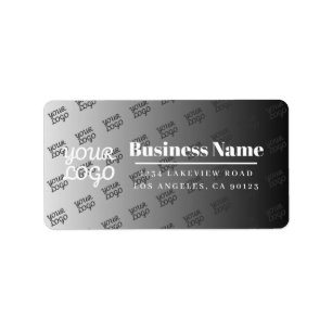 Your Logo Here Tiled White Ombre & Editable Colour Label