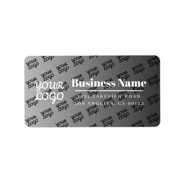 Your Logo Here Tiled White Ombre & Editable Colour Label (Front)