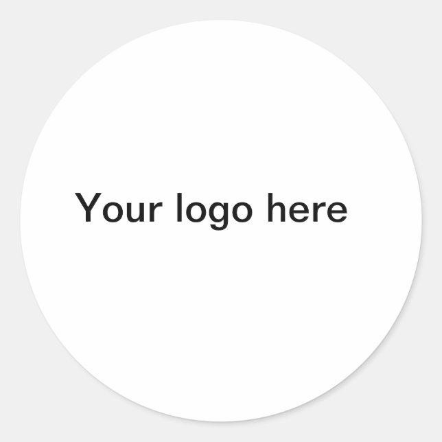 Your logo here white simple minimal   classic round sticker (Front)