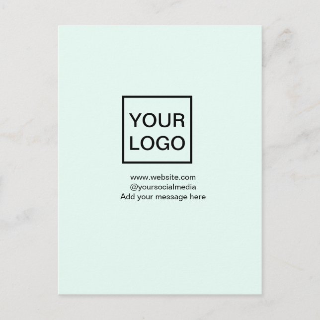 Your logo here white simple minimal yellow lines c postcard (Front)